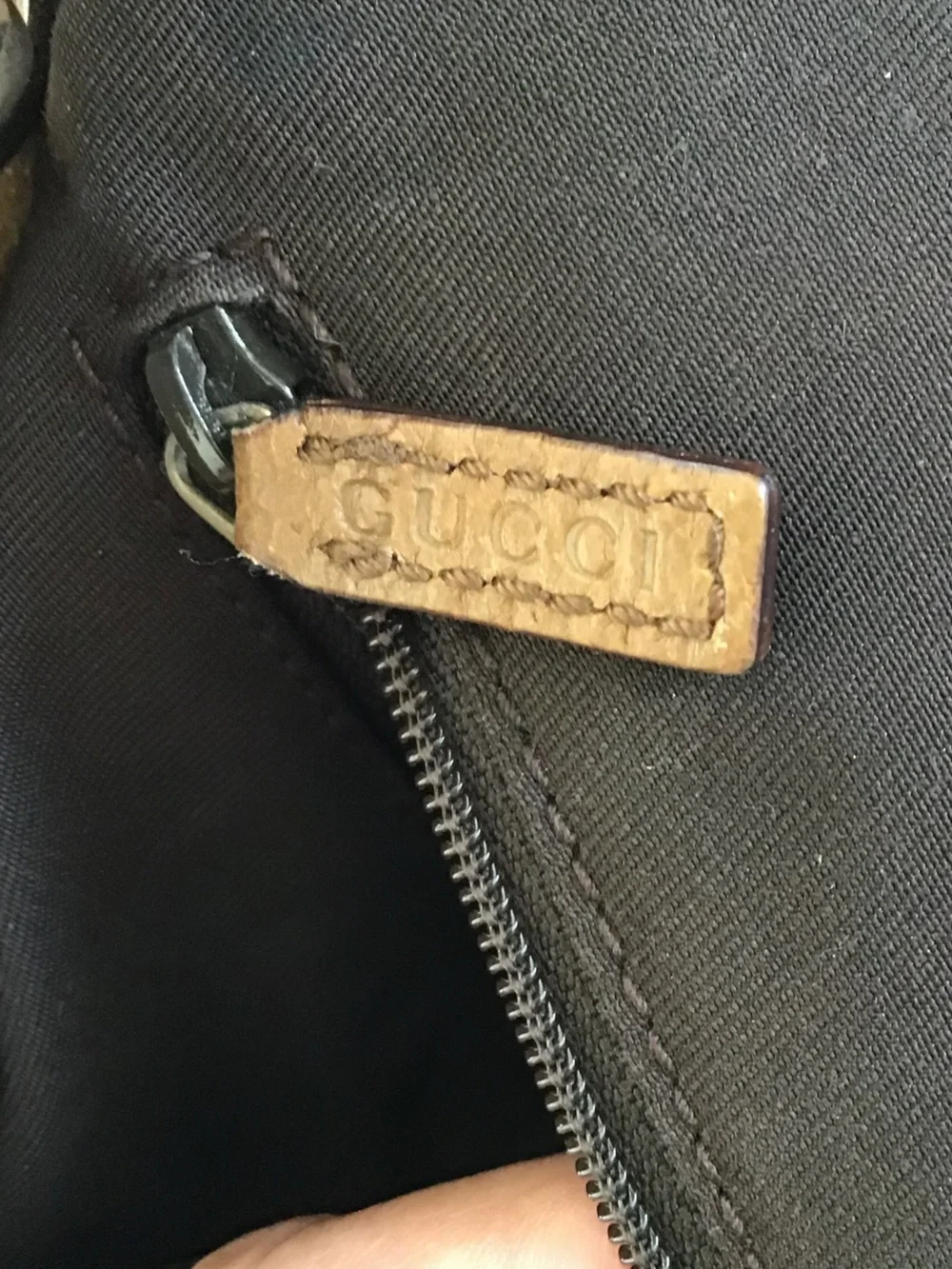 Gucci GG Canvas Eclipse Shoulder Bag Beige Brown Monogram Leather Trim Italy - Picture 10 of 15